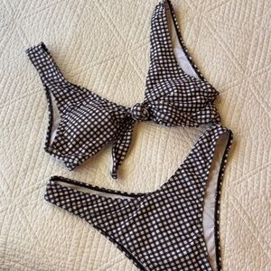 zaful gingham print bikini